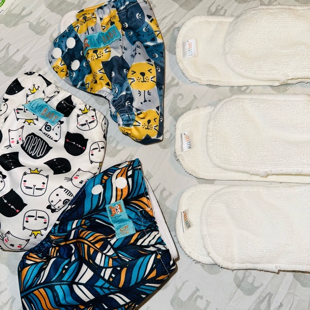 Colorful Cat Print Cloth Diapers